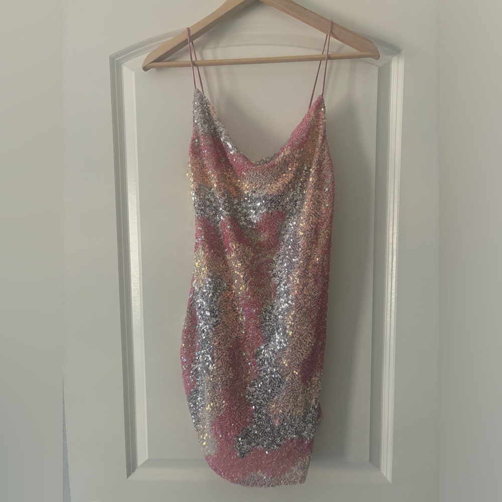 Selfie Leslie Show Me Love cowl neck mini dress